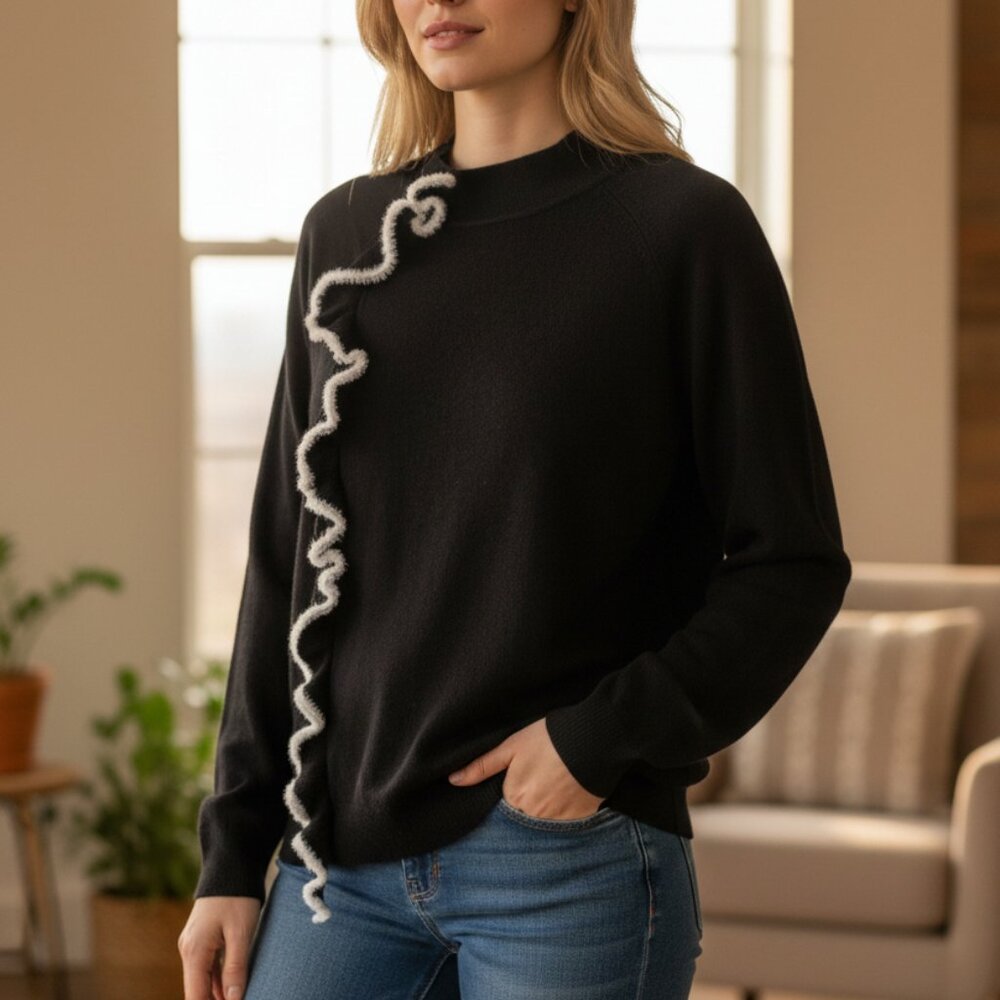 Sweet Alice Black Long Sleeve Knit Sweater XL